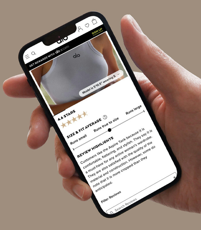 Featured image for "How do Alo Yoga Clothes Fit? Sizing Reviews from Real People" - Size Guides article by Tiffany