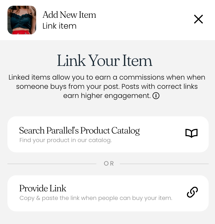 a graphic showing two options for linking a product